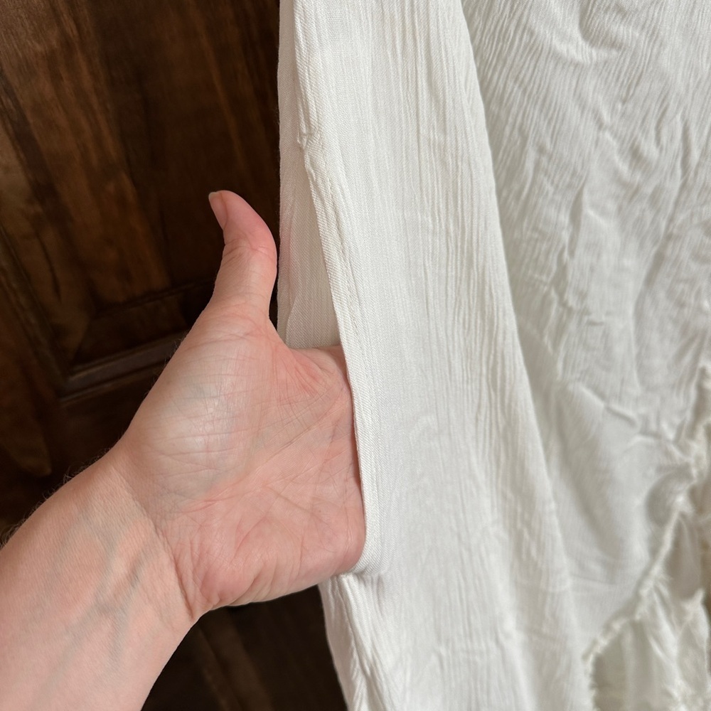 Free People Cream Ruffled Midi Dress - Picture 3 of 9